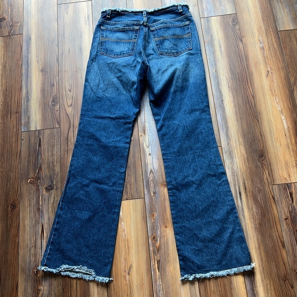 Early 2000 Y2K Express Jeans Women's Flare Distressed Blue Jeans Size 5/6 - Picture 6 of 9